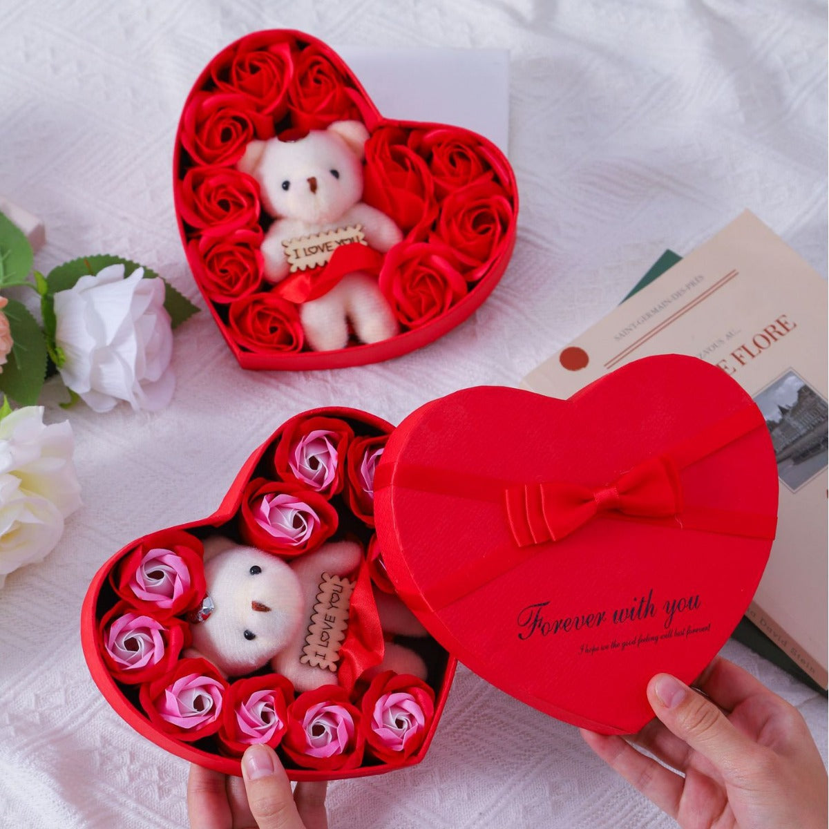 Flower Rose Heart Gift Box