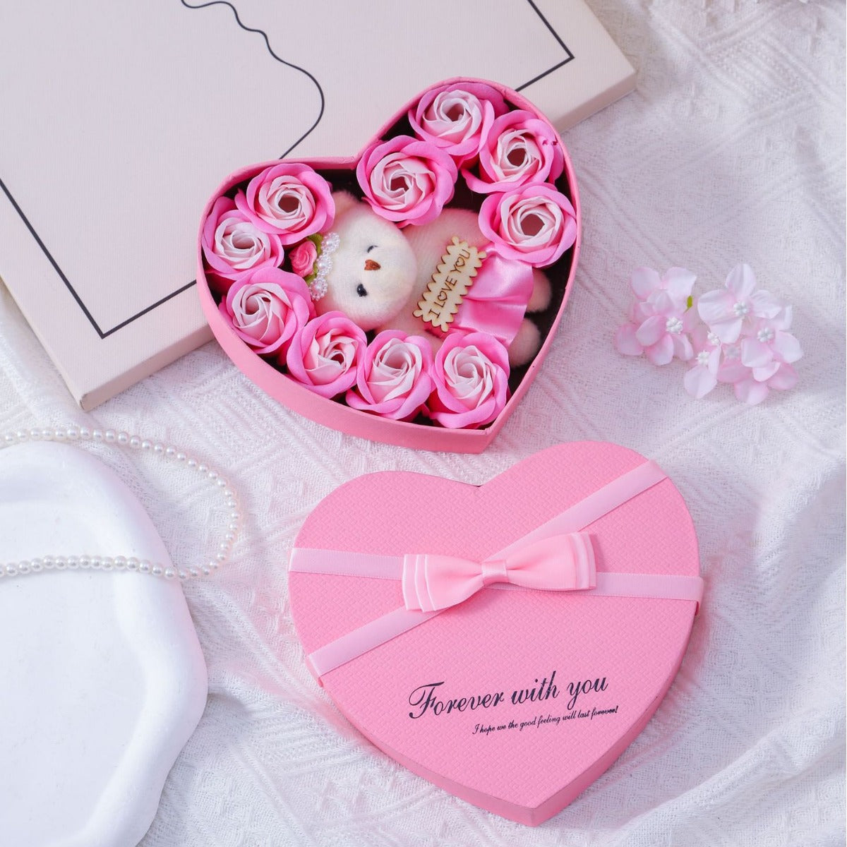 Flower Rose Heart Gift Box