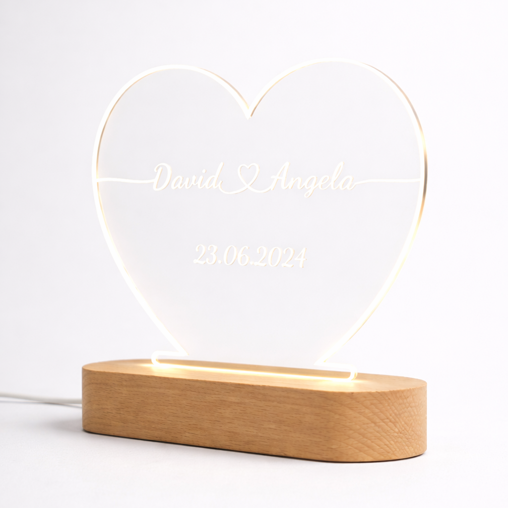 Heart-Shaped Wooden Light