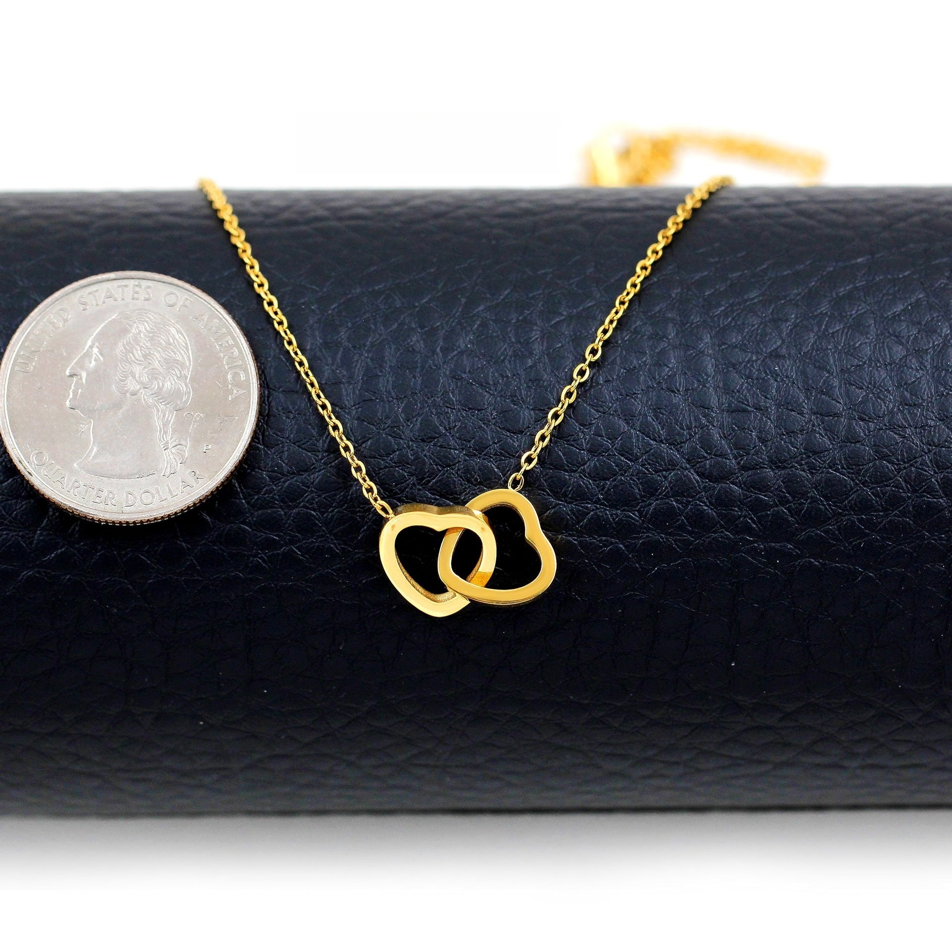 Double Heart Engraved Necklace - Gift Box