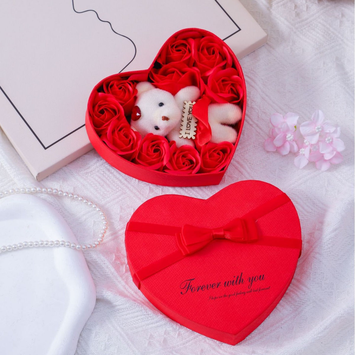 Flower Rose Heart Gift Box