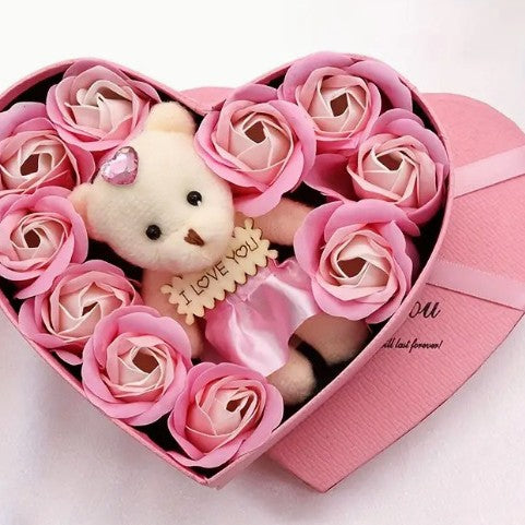 Flower Rose Heart Gift Box